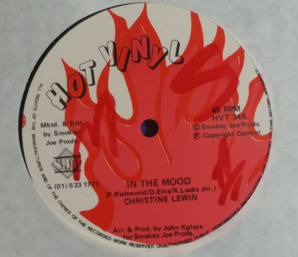 Image of Label Cover of 12" - VG/VG+ - CHRISTINE LEWIN / HOT VINYL RYTHM BAND, In The Mood (Hot Vinyl; HVT 34, UK 1986, Picture Sleeve), ,  - 4416148C