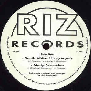 Image of Front Cover of 12" - /VG - MIKEY MYSTIC / MANASSEH MEETS THE EQUALIZER, South Africa / SoulJah (Riz Records; RIZ 008, UK 1994), ,  - 3746313S