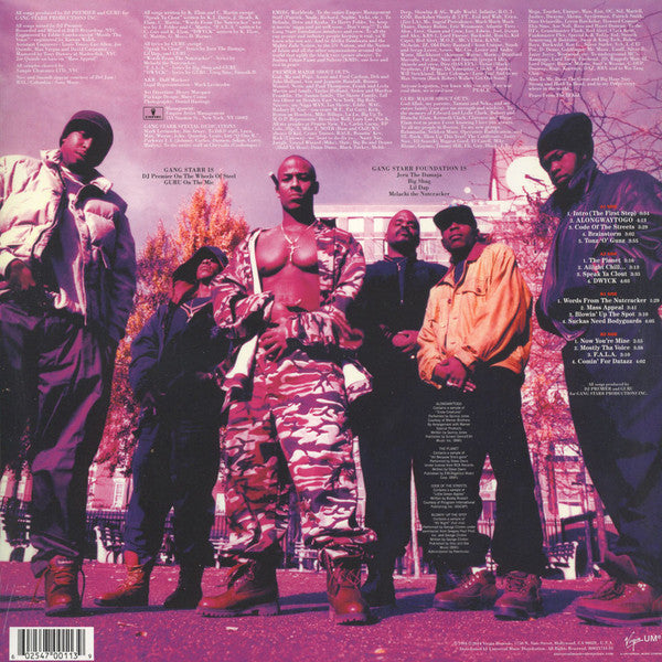 Image of Back Cover of 0125249E: 2xLP - GANG STARR, Hard To Earn (Virgin; B0021741-01, US 2014 Reissue, Picture Sleeve, 180 Gram Vinyl) Small blemish on edge of sleeve, otherwise Excellent.  VG+/EX