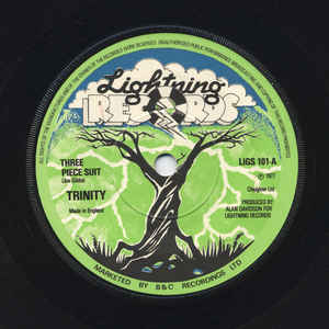 Image of Front Cover of 4614315C: 7" - TRINITY / MIGHTY TWO, Three Piece Suit / Big Fat Thing (Lightning Records; LIGS 101, UK 1977)   /G