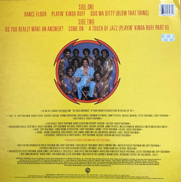 Image of Back Cover of LP - VG+/VG+ - ZAPP, Zapp II (Warner Bros. Records; 1-23583, Warner Bros. Records    9 23583-1, US 1982, Company Inner, Winchester Pressing - Matrix / Runout (Side A runout (etched)): 1-23583-A WW5   ), Nice copy! Sleeve is still in shrink but has one light crease and a notch cut. Disc is clean!,  - 3516392C