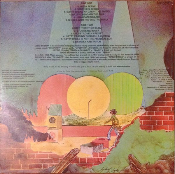 Image of Back Cover of LP - G+/VG - DILLINGER VERSES TRINITY, Clash (Burning Sounds; BS 1003 LP, UK 1977, Laminated Front Sleeve, Clear yellow wax), ,  - 3846305S