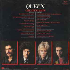 Image of Back Cover of LP - VG/VG - QUEEN, Greatest Hits (EMI; EMTV30, UK 1981, Inner With Square Corners, No Barcode), A few light marks and a small area of fogging (does not affect playback).,  - 2626025E