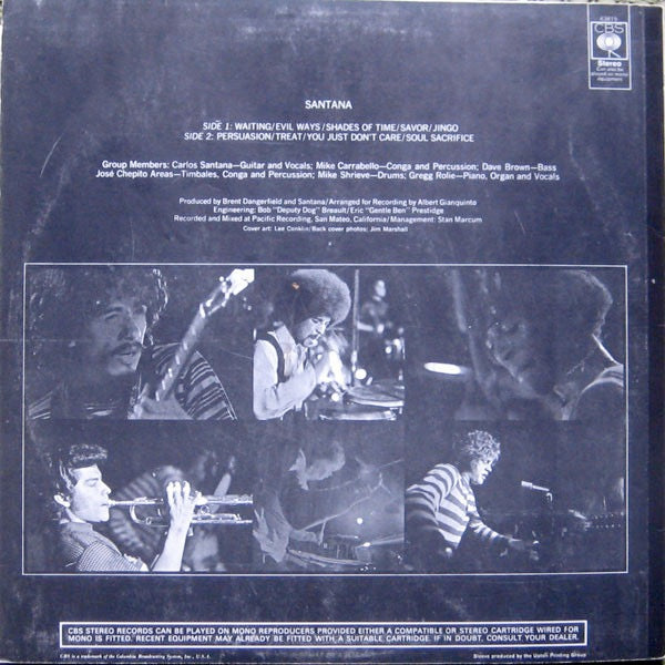 Image of Back Cover of LP - VG/VG - SANTANA, Santana (CBS Smooth Orange ; 63815, UK 1969, Non-Laminated), ,  - 2646093S