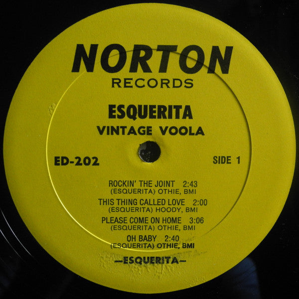 Image of Label Cover of 3645191S: LP - ESQUERITA, Vintage Voola (Yellow Norton Label; 202, US 1987)   VG/VG+