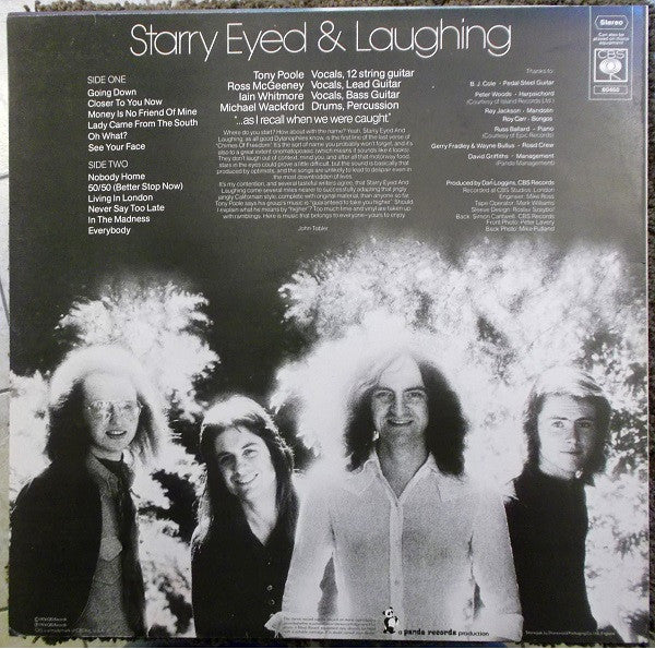Image of Back Cover of LP - VG/VG - STARRY EYED AND LAUGHING, Starry Eyed and Laughing (CBS; S 80450, UK 1974, Insert), Strong VG, Edge Wear,  - 3826216E