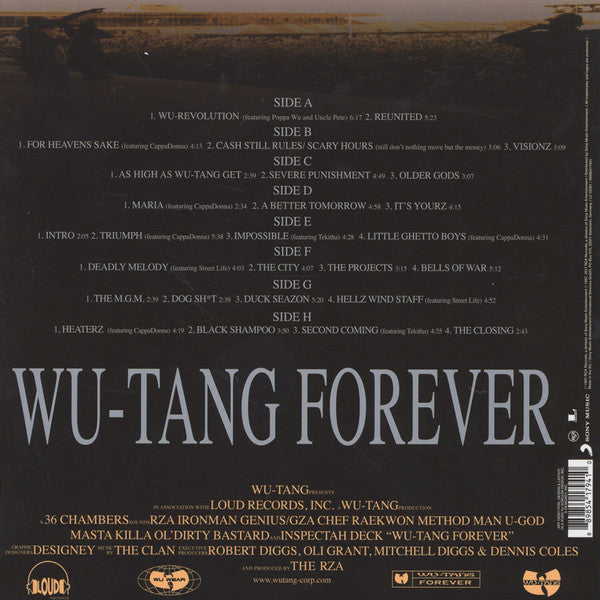 Image of Back Cover of 4xLP - NEW/NEW - WU-TANG CLAN, Wu-Tang Forever (Loud Records; 889854179410, Europe 2017 Reissue, Insert, Download Code), ,  - 4335204E