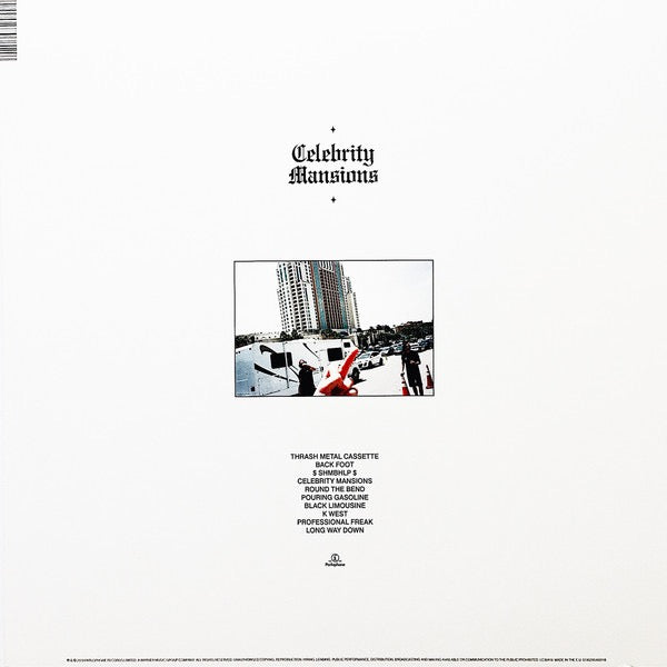 Image of Back Cover of LP - VG+/VG+ - DINOSAUR PILE-UP, Celebrity Mansions (Parlophone; 0190295468118, UK 2019, Inner, Clear Vinyl), Sleeve has one corner crease.,  - 3016196C