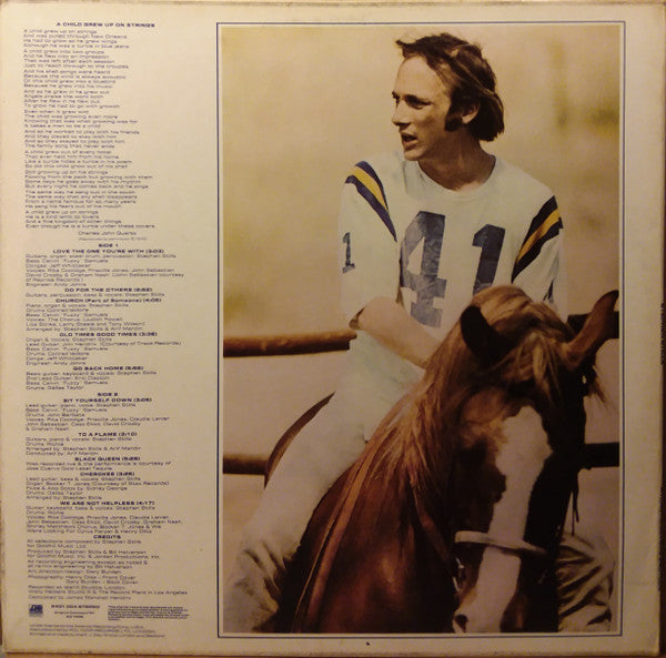 Image of Back Cover of LP - VG/VG - STEPHEN STILLS, Stephen Stills (Atlantic Plum & Orange; 2401004, UK 1970, Laminated Sleeve, Artisan Sound Recorders logo etched onto the A side runout), ,  - 2226028E