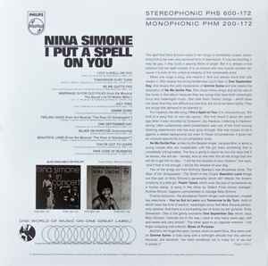 Image of Back Cover of LP - VG+/VG+ - NINA SIMONE, I Put A Spell On You (Philips; PHS 600-172, Philips  � 0600753605707, Europe 2016 Reissue, 180 Gram Vinyl), ,  - 4226360E