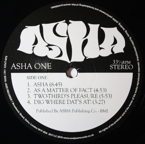 Image of Label Cover of LP - VG/VG+ - THE LLOYD MCNEILL QUARTET, Asha (Soul Jazz Records; SJR LP373, UK 2017 Reissue, Inner), ,  - 4326012E