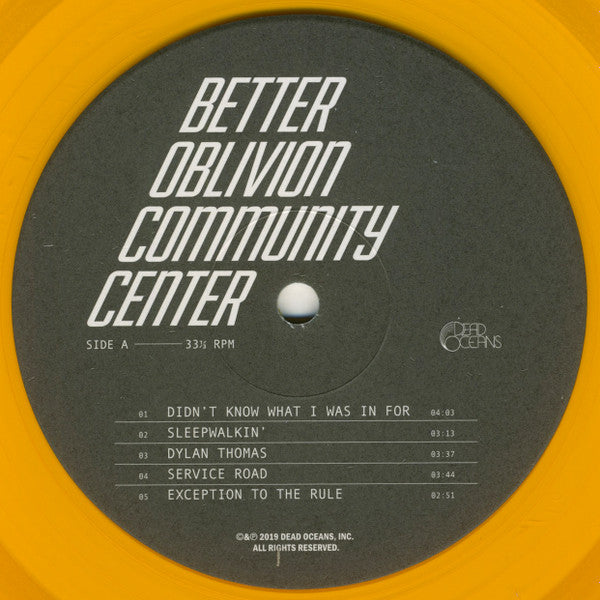 Image of Label Cover of LP - EX/VG+ - BETTER OBLIVION COMMUNITY CENTER, Better Oblivion Community Center (Dead Oceans; DOC188, US 2019, Textured Sleeve, Inner, Phoebe Bridgers. Orange Vinyl), Strong VG+,  - 4326081E