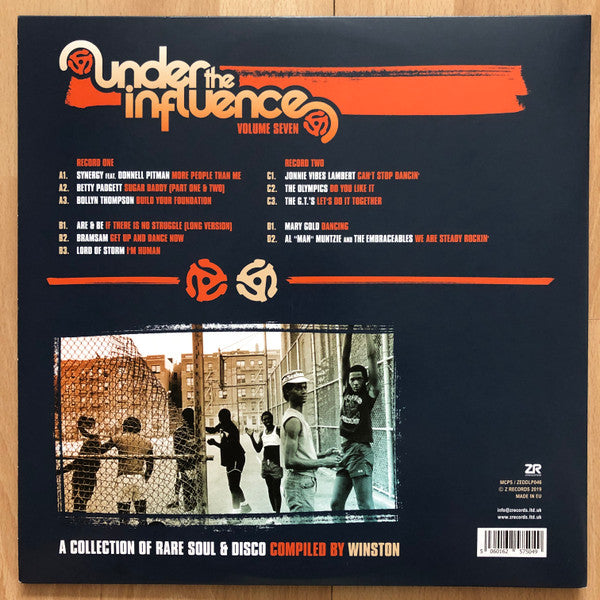 Image of Back Cover of 2xLP - VG+/EX - WINSTON, Under The Influence Volume Seven (A Collection Of Rare Soul & Disco) (Z Records; ZEDDLP046, UK 2019, Picture Sleeve), Still in opened shrinkwrap, discs are unplayed.,  - 3346315S