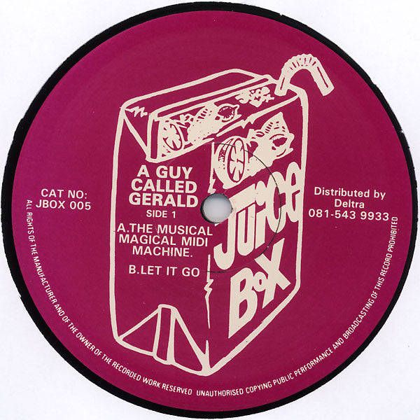 Image of Front Cover of 12" - /VG - A GUY CALLED GERALD, The Musical Magical Midi Machine / Like A Drug / Let it Go / Free Africa (Juice Box; JBOX 005, UK 1992), Writing On Label,  - 2446155S