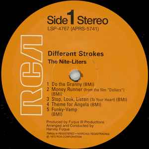 Image of Label Cover of LP - EX/EX - THE NITE-LITERS, Different Strokes (RCA; LSP-4767, US Reissue), ,  - 0946372S