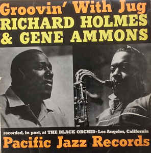 Image of Front Cover of LP - G+/VG - RICHARD HOLMES & GENE AMMONS, Groovin' With Jug (Vogue Records; LAE 12301, UK 1962, Laminated Flipback Sleeve, Mono), Light background clicks in quieter parts only. Multiple light creasing on sleeve.,  - 4246170S