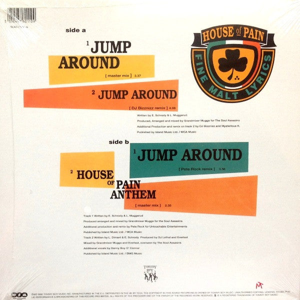 Image of Back Cover of 12" - VG+/VG - HOUSE OF PAIN, Jump Around (Tommy Boy; 5046-76011-0, UK 2004 Reissue, Picture Sleeve), ,  - 4126344E