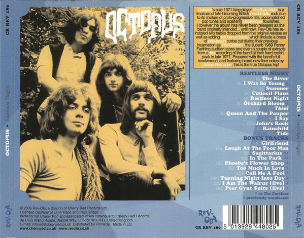 Image of Back Cover of 5215259C: CD - OCTOPUS, Restless Night - The Complete Pop-Psych Sessions 1967-71 (Rev-Ola; CR REV 180, UK 2006, Jewel Case)   VG+/VG+