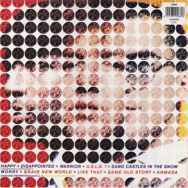 Image of Back Cover of LP - VG+/VG - PUBLIC IMAGE LIMITED (PIL), 9 (Virgin; V2588, UK 1989, Inner), ,  - 1716370C
