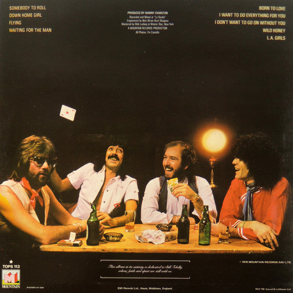 Image of Back Cover of LP - VG/G+ - NAZARETH, Play'n' The Game (Mountain; TOPS 113, UK 1976, Inner), Hairlines and surface marks all over disc. Small sticker damage on front of sleeve, seam spit to inner, edge and ring wear. ,  - 1326471E