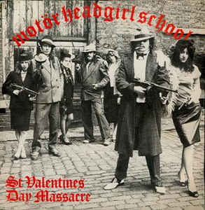 Image of Front Cover of 2214397C: 7" EP - MOT RHEAD / GIRLSCHOOL, St Valentines Day Massacre (Bronze; BRO 116, UK 1981, Picture Sleeve, PRS Pressing. Moror Music Ltd Publishing B1)   VG+/VG+