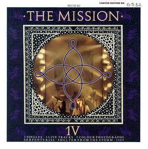 Image of Front Cover of 1614034C: 7" - THE MISSION, 1V [Wasteland / Shelter From The Storm (Edit) / Serpents Kiss / 1969] (Mercury; MYTH B2, UK 1987, Box Set, Black Inners + Band Member Photo Inserts x 4, Numbered Limited Edition) Light marks on disc. Wear to box - broken in multiple places. Number 0338.  G+/VG