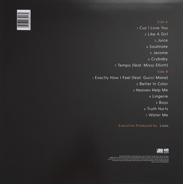 Image of Back Cover of 4224448E: LP - LIZZO, Cuz I Love You (Atlantic; 0075678652134, Europe 2019, Insert)   VG/VG+