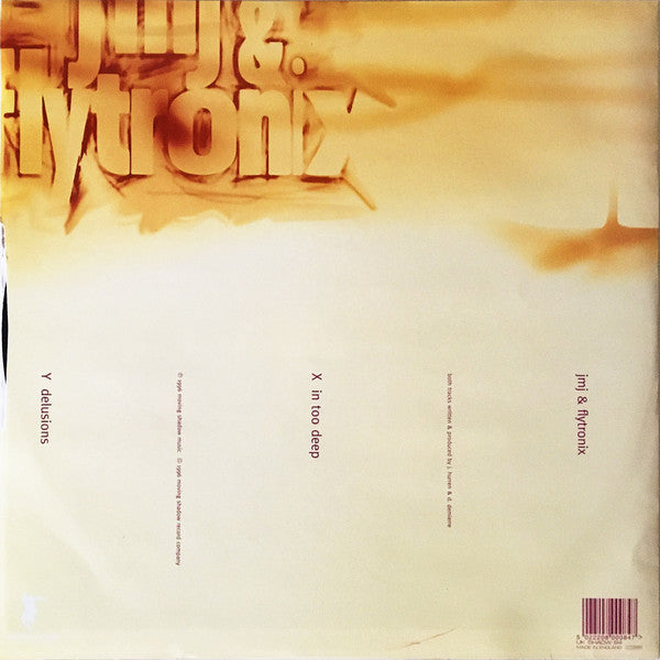 Image of Back Cover of 12" - VG/VG - JMJ & FLYTRONIX, In Too Deep / Delusions (Moving Shadow; SHADOW 84, UK 1996, Picture Sleeve), A few marks and scuffs but still a decent VG. Sleeve has some ring and edge wear.,  - 4326401E