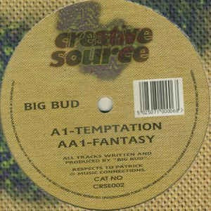 Image of Front Cover of 12" - VG/VG - BIG BUD, Temptation / Fantasy (Creative Source; CRSE002, UK 1995, Company Sleeve), ,  - 3426161E