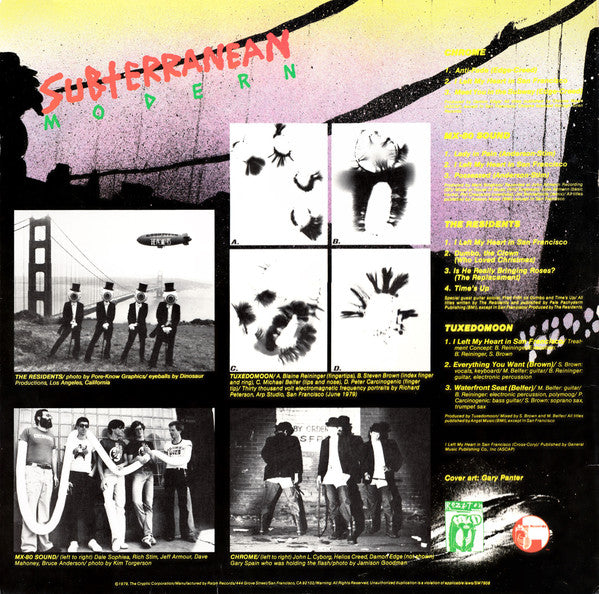 Image of Back Cover of LP - VG/VG+ - VARIOUS, Subterranean Modern (Ralph Records; SM7908, US 1979, Inner,  The Residents, Chrome, Tuxedomoon, and MX-80 Sound), ,  - 4026288E