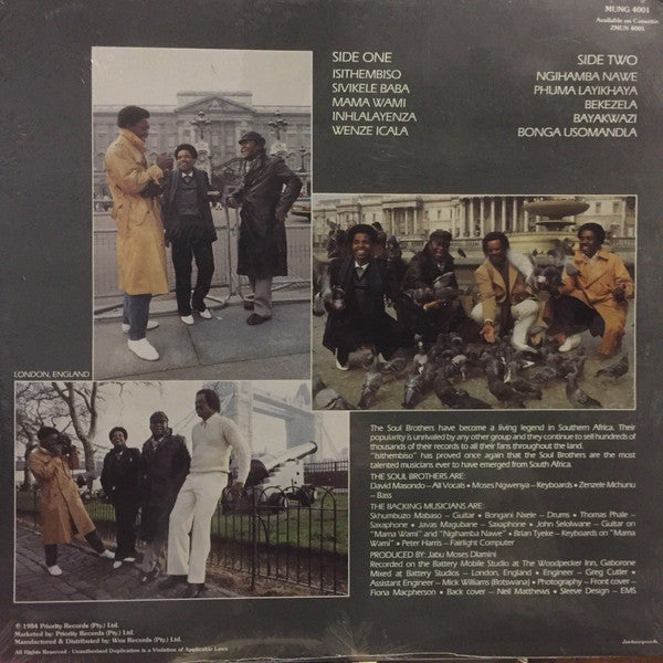 Image of Back Cover of LP - VG/VG+ - SOUL BROTHERS, Isithembiso (Munjale; MUNG 4001, South Africa 1984, Picture Sleeve), ,  - 3526063E