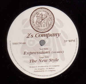Image of Front Cover of 12" - /VG - 2'S COMPANY, The New Style (Times II Recordings; TIMES TWO-001, UK 1999, Plain Sleeve), Strong VG, light marks only.,  - 3626448E