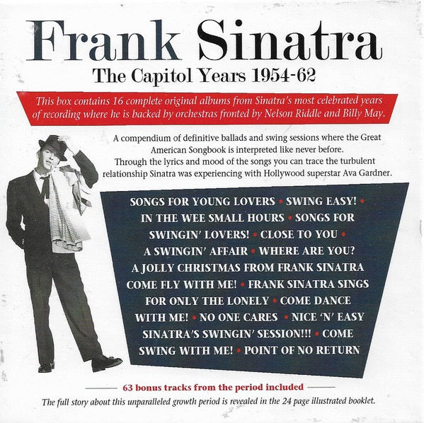 Image of Back Cover of 12xCD - M/M - FRANK SINATRA, The Capitol Years 1953-62 (Proper Records (2); BT12001, UK 2014, Box Set, Booklet), SEALED,  - 0816005C