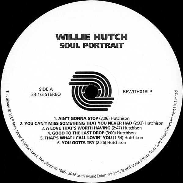 Image of Label of 0934029E: LP - WILLIE HUTCH, Soul Portrait (Be With Records; BEWITH018LP, UK 2016, 180 Gram Vinyl. Limited To 500.)   NEW/NEW