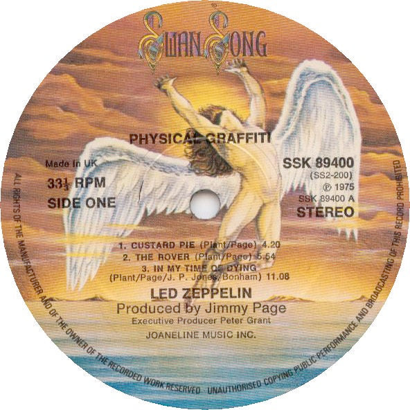 Image of Label Cover of 2xLP - VG+/VG - LED ZEPPELIN, Physical Graffiti (Swan Song; SSK 89400 , UK 1975, Die Cut Sleeve, 2 Inners & Insert, Very First Pressing - 484 Kings Road. No "Warners" On Label, Insert With One Fold), ,  - 3226165E