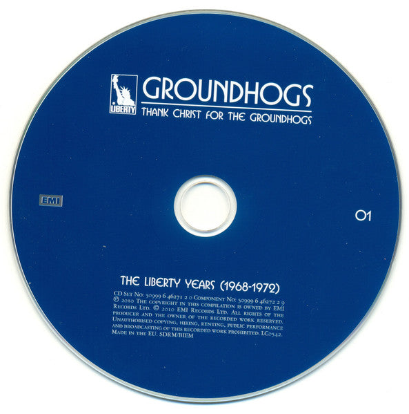 Image of Label of 3634037E: 3xCD - GROUNDHOGS, Thank Christ For The Groundhogs: The Liberty Years (1968-1972) (EMI; 50999 646271 2 0, Europe 2010, Box Set, Booklet)   VG+/EX