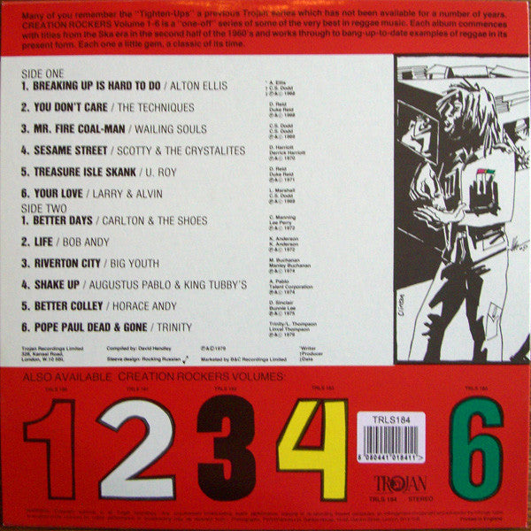 Image of Back Cover of LP - VG/G+ - VARIOUS ARTISTS, Creation Rockers Volume 5 (Trojan Records; TRLS 184, UK 1980s Reissue), Light marks and mottling, plays above grade. ,  - 2716415C