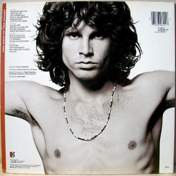 Image of Back Cover of 4714073C: 2xLP - THE DOORS, The Best Of The Doors (Elektra; EKT 21, Europe 1985, Gatefold, Black Writing on Front Sleeve)   VG+/EX