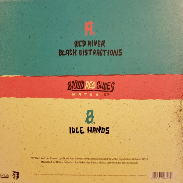 Image of Back Cover of 4623063E: 10" EP - BLOOD RED SHOES, Water (V2 Records International; VVR726627, UK 2013, Red Vinyl)   VG+/VG+