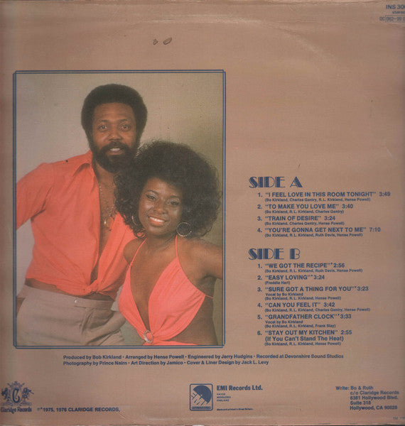 Image of Back Cover of LP - VG/VG+ - BO KIRKLAND & RUTH DAVIS, Bo & Ruth (EMI; INS 3007, UK 1976), ,  - 3146223S