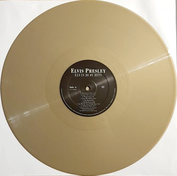 Image of Label Cover of 2xLP - VG+/VG+ - ELVIS PRESLEY, ELV1S 30 #1 Hits (RCA; 88875111961, Europe 2018 Reissue, Gatefold, Insert, 180 Gram Gold Vinyl.), Light creasing to insert,  - 2726284E