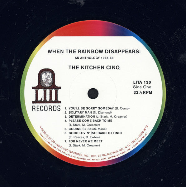 Image of Label Cover of 3825229E: 2xLP - THE KITCHEN CINQ, When The Rainbow Disappears: An Anthology 1965-68 (Light In The Attic; LITA 130, US 2015, Gatefold, Booklet, Remastered, With Obi) Strong VG+ Throughout  VG+/VG+