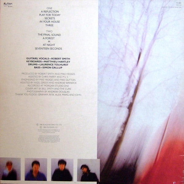 Image of Back Cover of LP - VG/VG - THE CURE, Seventeen Seconds (Fiction; FIX 004, UK 1980, Non-Textured Sleeve, FIX 004 Cat Number), Hairlines, edge wear, feint ring wear,  - 3446008S