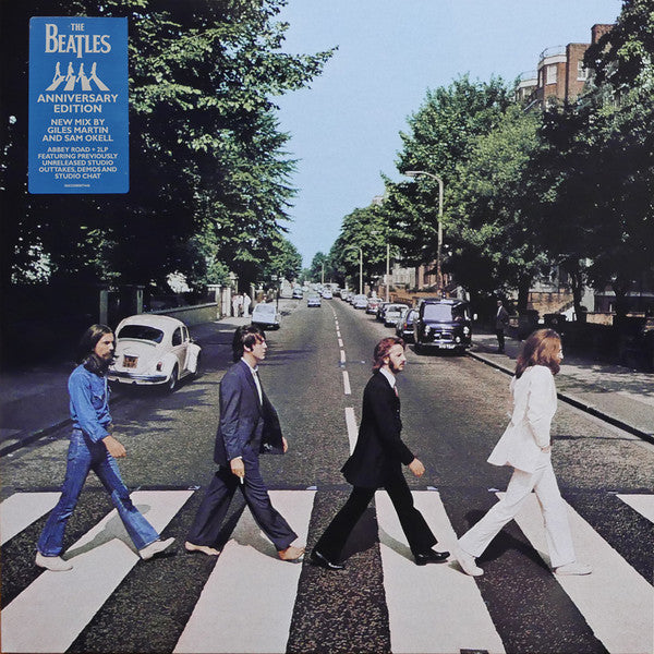 Image of Front Cover of 3xLP - VG+/VG+ - THE BEATLES, Abbey Road (50th Anniversary Edition) (Apple Records; 0602508007446, Europe 2019 Reissue, Box Set, Booklet, 180 Gram Vinyl, With 2 LPs of Outtakes), Hype sticker stuck inside lid of box,  - 4446230S