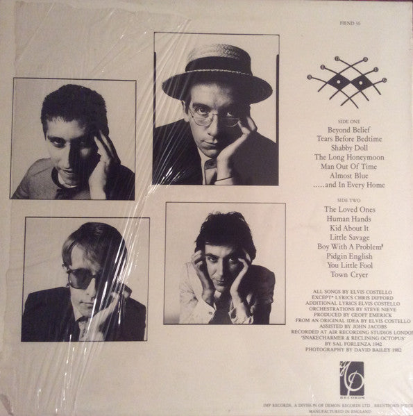 Image of Back Cover of LP - VG+/VG - ELVIS COSTELLO AND THE ATTRACTIONS, Imperial Bedroom (Imp Records; FIEND 36, UK 1984 Reissue, Inner, No Barcode.), ,  - 2526230E