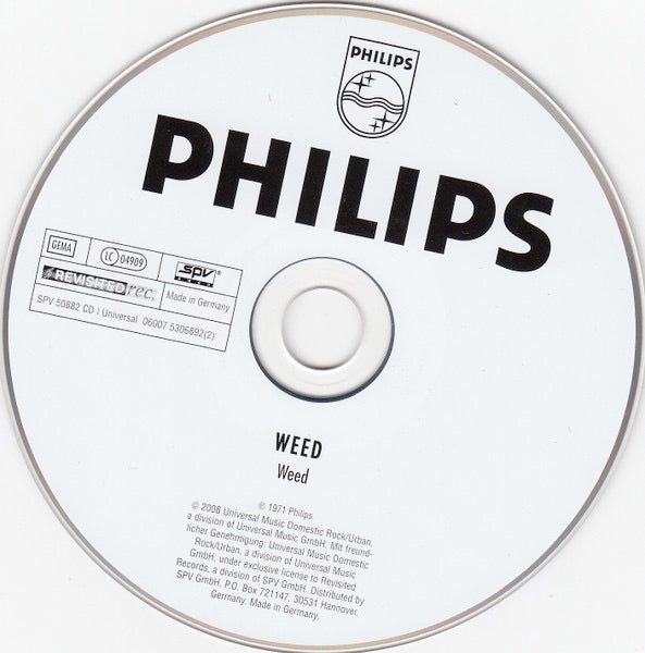 Image of Label Cover of 1134134E: CD - WEED, Weed (Philips; SPV 50882 CD, Germany 2008, Digipak)   VG+/VG+