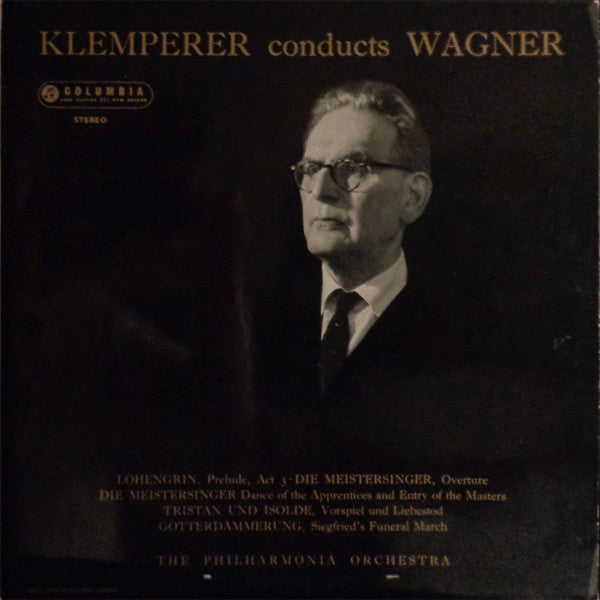 Image of Front Cover of 2924157E: LP - OTTO KLEMPERER, THE PHILHARMONIA ORCHESTRA, Klemperer Conducts Wagner - Lohengrin, Meistersinger, Tristan, Gotterdamerung (Columbia Light Blue and Silver Inteference Pattern Label; SAX 2348, UK 1960, Laminated Flipback Sleeve, Stereo) Top Flipback Torn  VG/VG