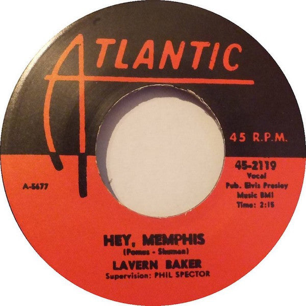 Image of Front Cover of 4624109E: 7" - LAVERN BAKER, Hey, Memphis / Voodoo Voodoo (Atlantic; 45-2119, UK 2011 Reissue, Plain Sleeve, Unofficial) Some marks on disc.  /VG