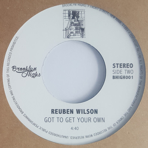 Image of Back Cover of 7" - /VG - STARVUE / REUBEN WILSON, Body Fusion / Got To Get Your Own (Brooklyn Highs; BHIGH001, US 2015 Reissue, Plain Sleeve), Light marks. WOL.,  - 2626155E