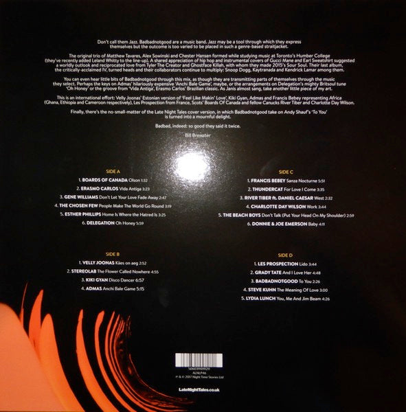 Image of Back Cover of 2xLP - NEW/NEW - BADBADNOTGOOD, LateNightTales (LateNightTales; ALNLP46, UK 2017), ,  - 3436142E